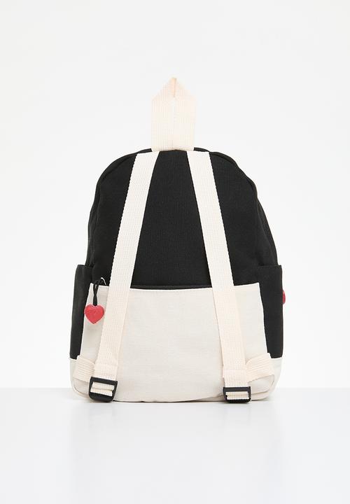 Pop Candy - Colourblock backpack - ecru & black