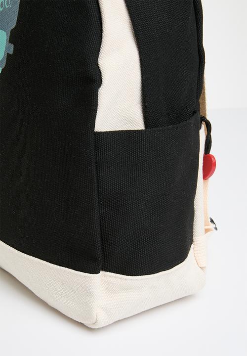 Pop Candy - Colourblock backpack - ecru & black