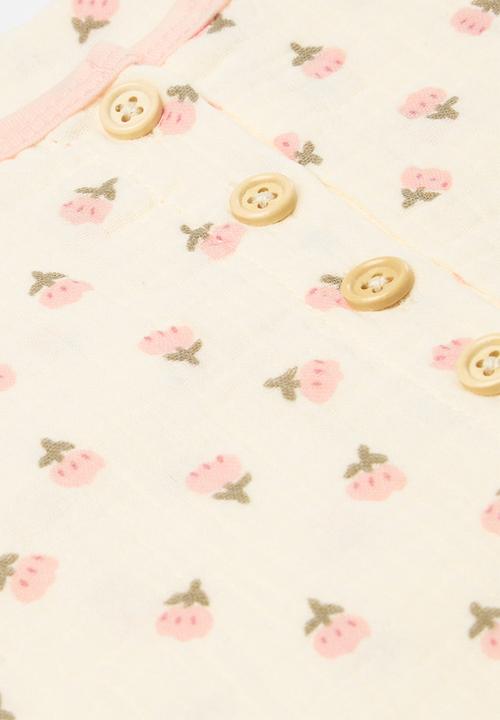Pop Candy - Floral playsuit - ecru & pink