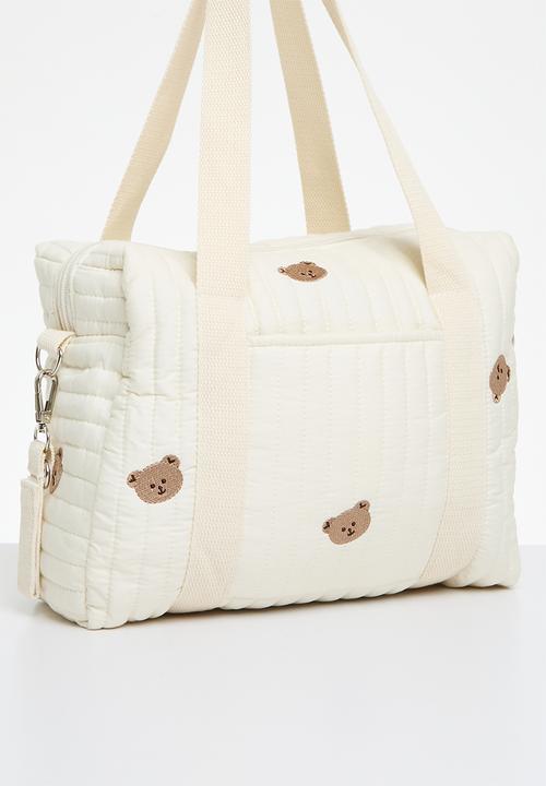 Pop Candy - Quilted diaper bag - ecru & brown
