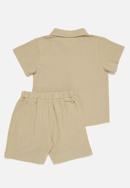 Pop Candy - Shirt & short set - beige