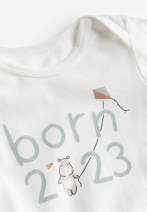 H&M - 3 piece cotton jersey set - natural white born 2023