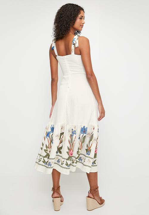 MILLA - Fit & flare midi dress - delicate botanical double border