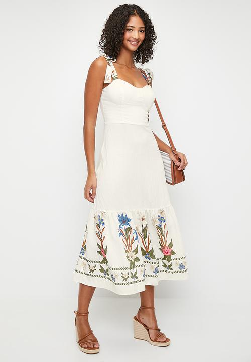 MILLA - Fit & flare midi dress - delicate botanical double border