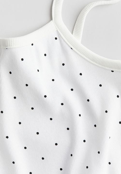 H&M - Cotton jersey strappy dress - white multi