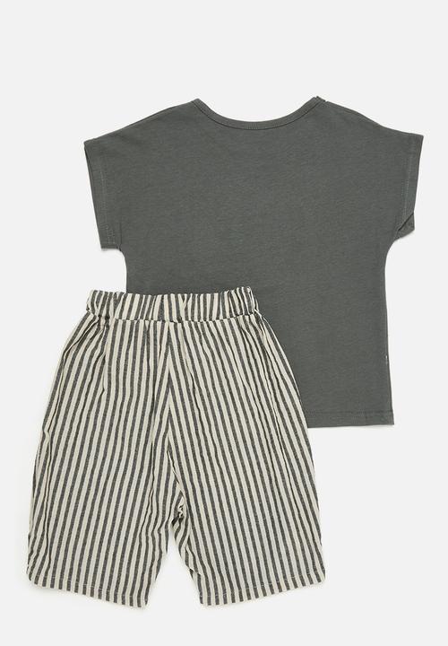Pop Candy - Tee & short set - brown