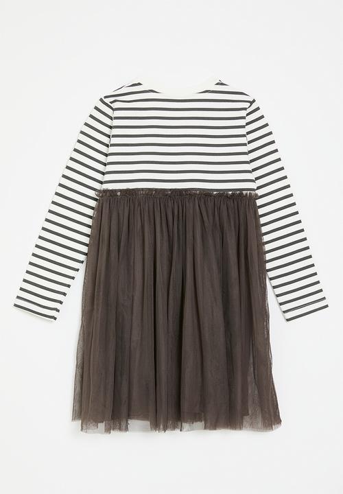 Pop Candy - Striped dress - black & white