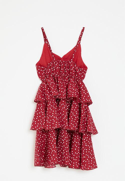 Pop Candy - Tiered dress - red