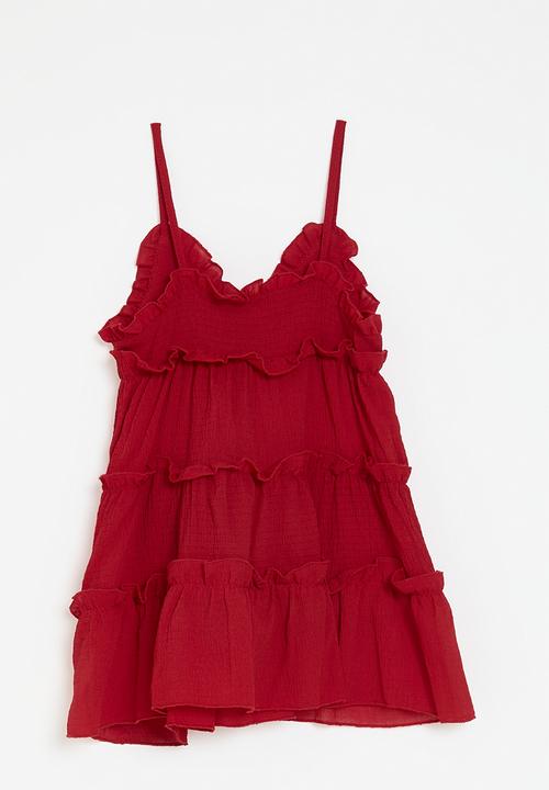 Pop Candy - Tiered dress - red