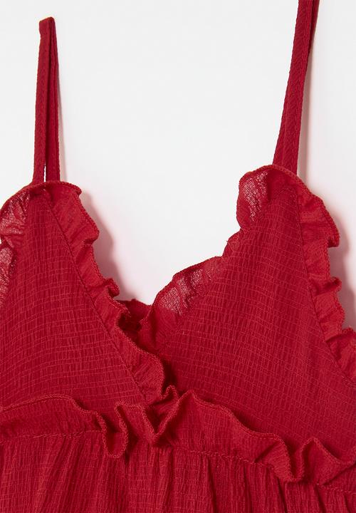 Pop Candy - Tiered dress - red