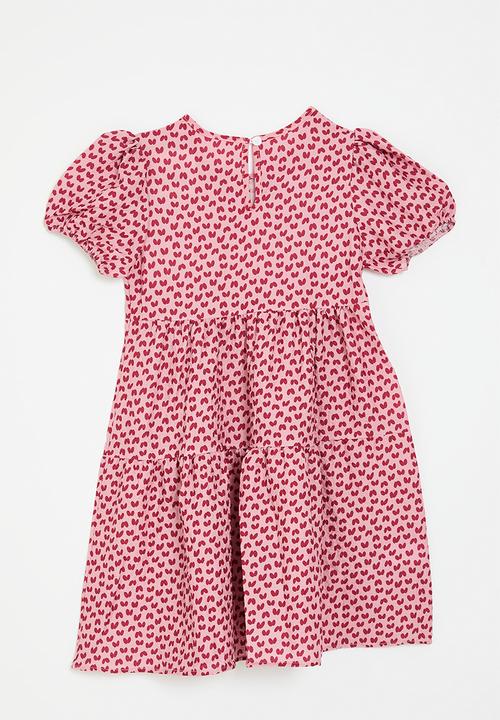 Pop Candy - Puff sleeve dress - red