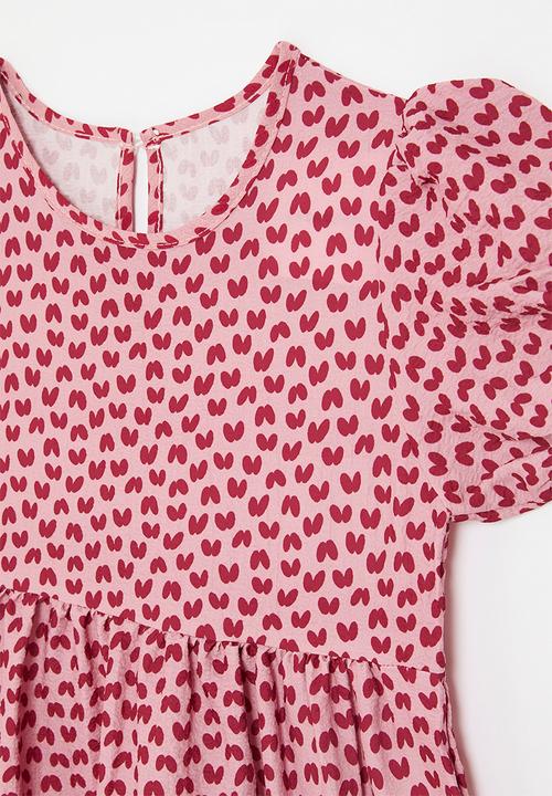 Pop Candy - Puff sleeve dress - red