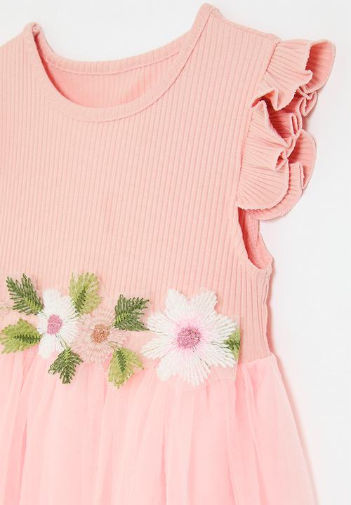 Pop Candy - Floral décor combo dress - pink 
