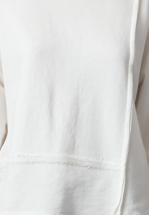 Trendyol - 3/4 Quarter Sleeve Relaxed Pattern Knitted T-Shirt - Ecru