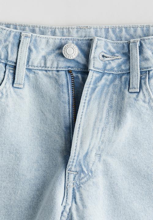 H&M - Keith Haring X H&M:  Loose fit denim shorts - pale denim blue
