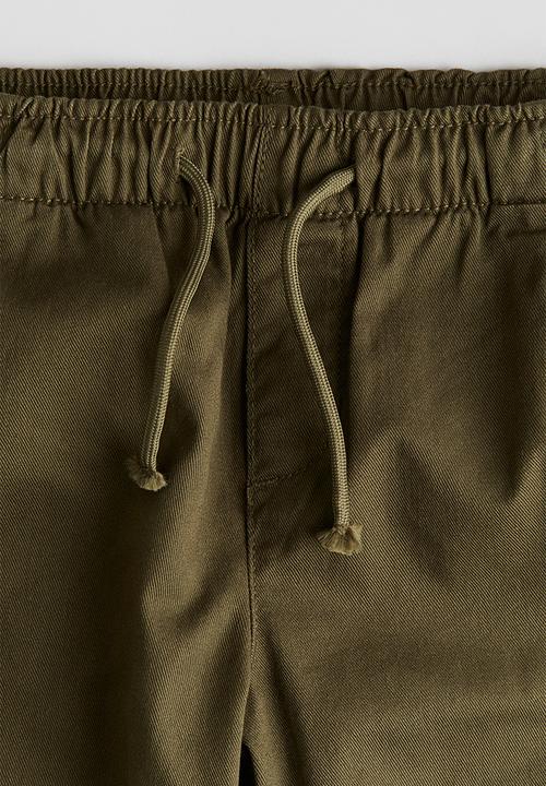 H&M - Twill joggers - Dark khaki green