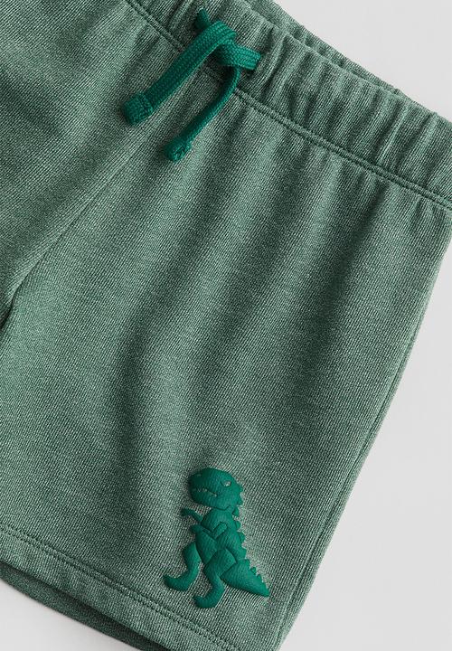 H&M - Printed sweatshorts - Green Dinosaur