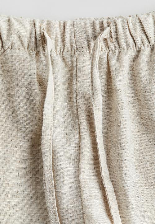 H&M - Linen-blend pull-on shorts - ecru