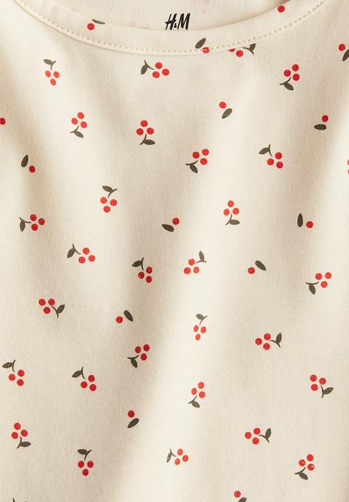 H&M - Printed top - Cream Berries