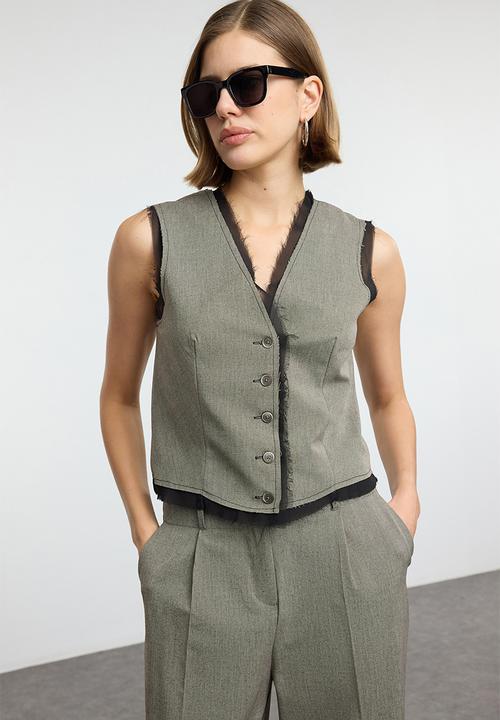 Trendyol - Vest-Trousers Set - Smoked