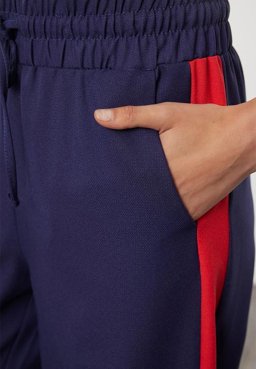 Trendyol - Wide Leg Woven Trousers with Elastic - Navy/Blue