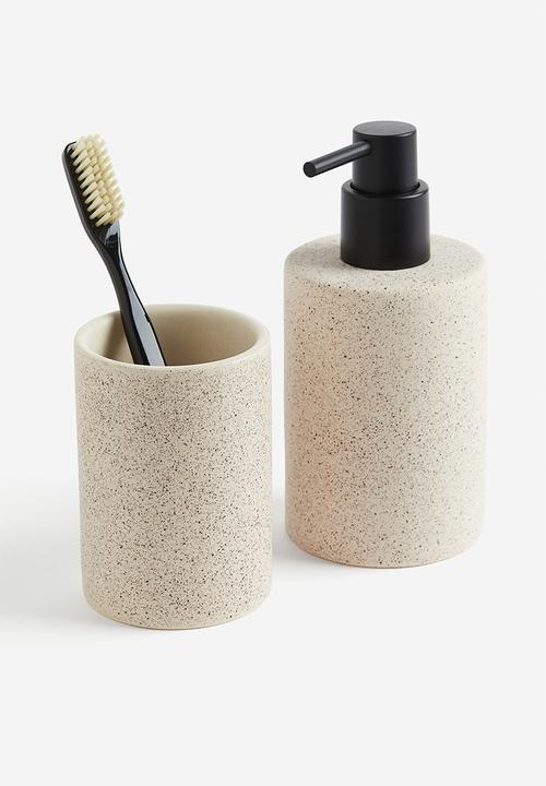 H&M - Stoneware soap dispenser - beige/speckled
