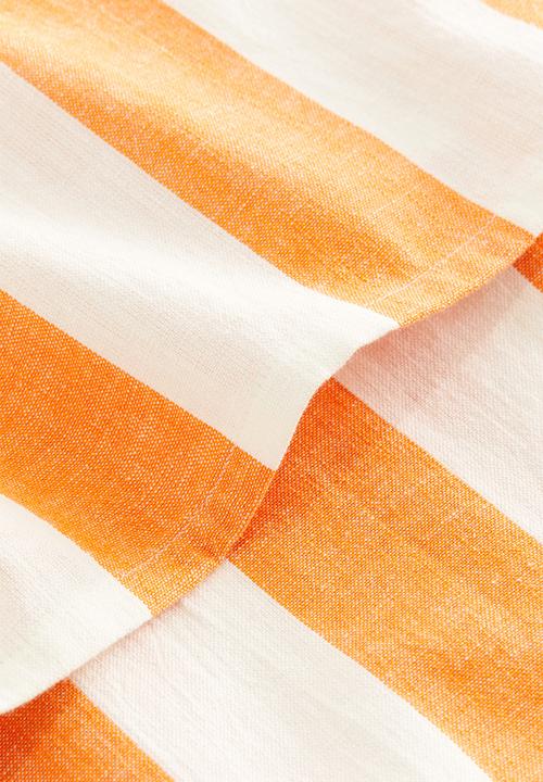 H&M - Patterned cotton tablecloth - orange/striped