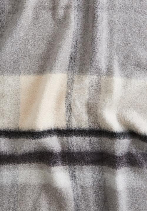 H&M - Patterned blanket - grey/checked