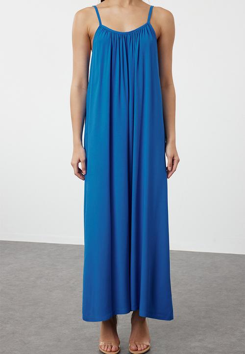 Trendyol - Viscose Maxi Strap Dress - Blue