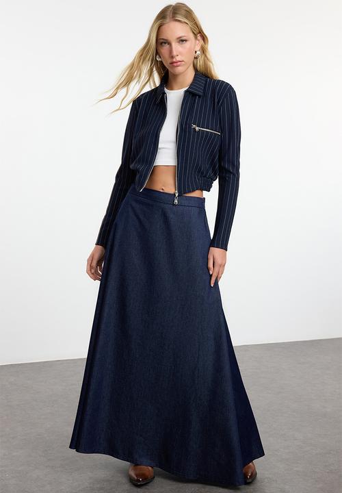 Trendyol - Maxi Denim Skirt - Navy