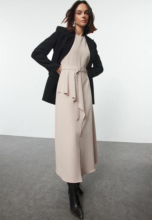 Trendyol - Sleeveless vest dress - beige
