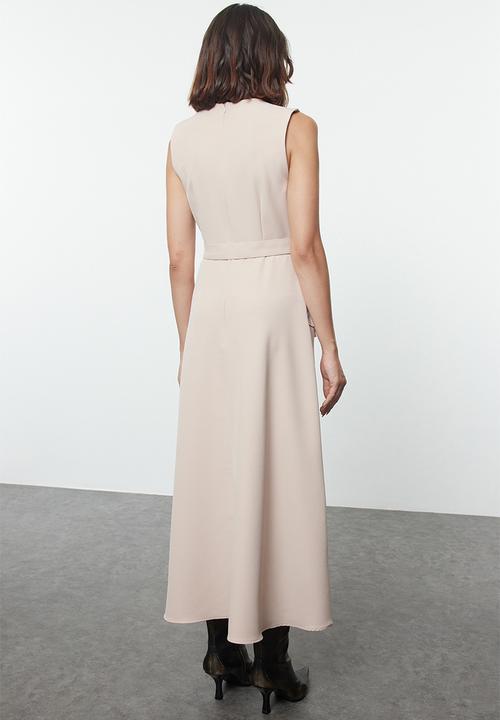 Trendyol - Sleeveless vest dress - beige