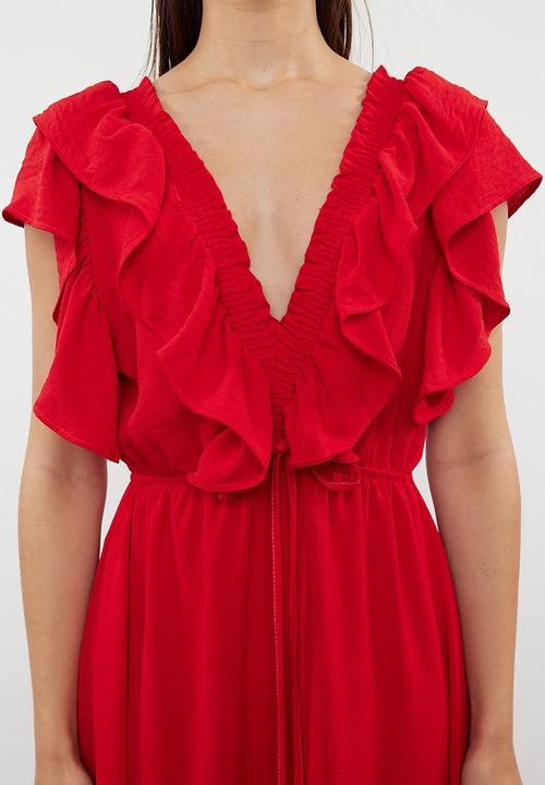 Trendyol - A-Line Viscose Dress - Red