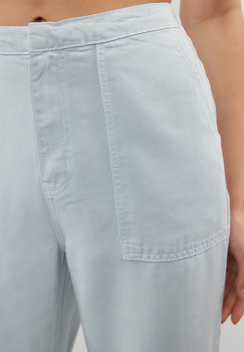 Trendyol - High Waist Pants - Light Blue