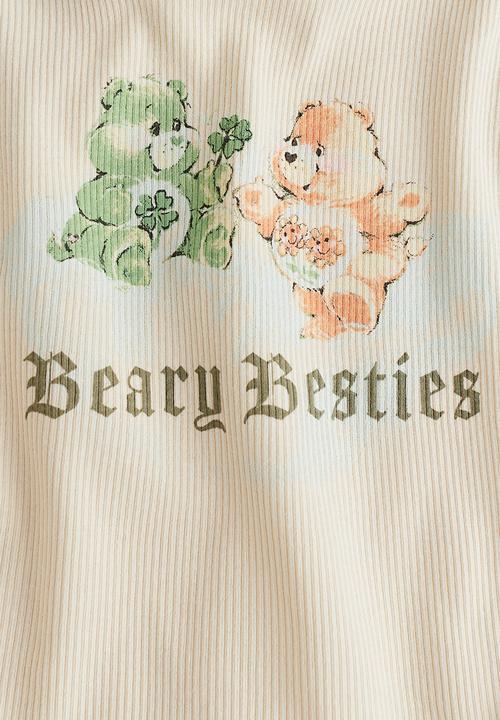 H&M - Ribbed vest top - light beige/care bears