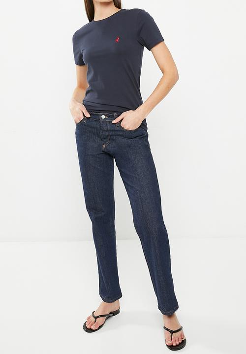 POLO - Allie short sleeve long length pony tee - navy