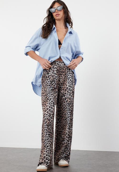 Trendyol - Wide Leg Trousers - Leopard Printed