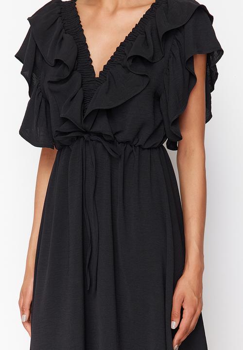 Trendyol - A-Line Viscose Dress - Black