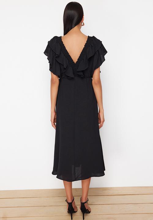 Trendyol - A-Line Viscose Dress - Black