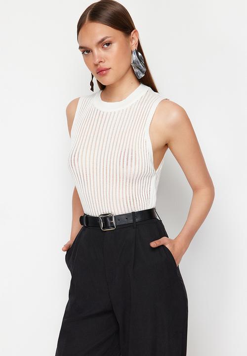 Trendyol - Transparent knitwear top - stone