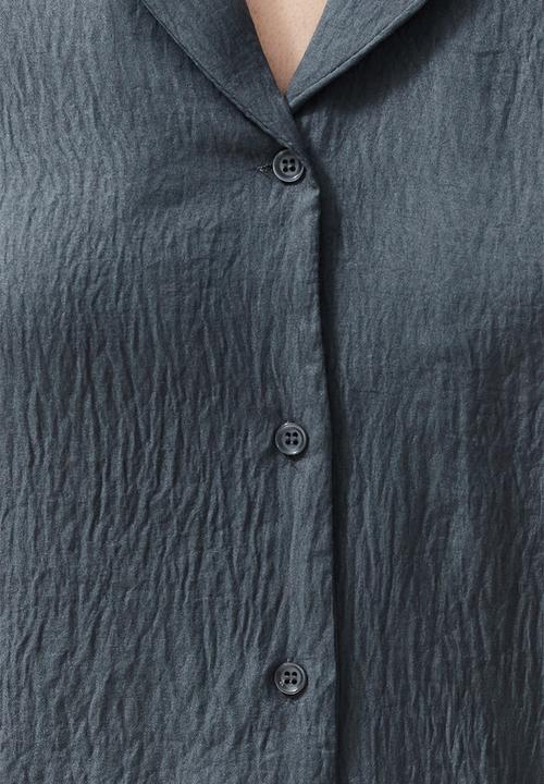 Trendyol - Back Star and Moon Printed Satin Woven Pajamas Set - Anthracite