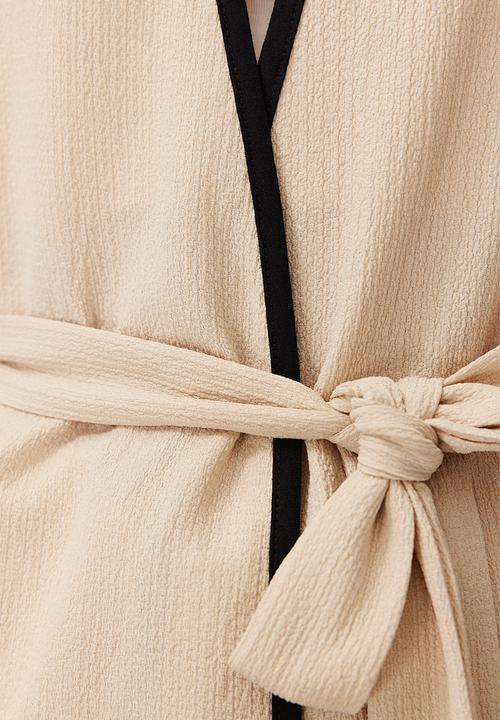 Trendyol - Belted Knitted Dressing Gown - Beige