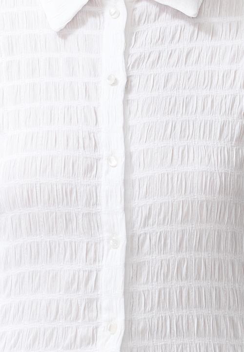 Trendyol - Fitted Short Sleeve Top - White
