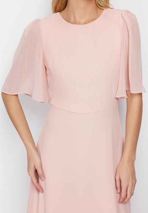 Trendyol - Asymmetrical Midi Dress - Powder