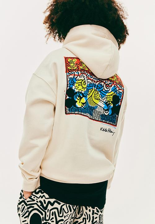H&M - Keith Haring X H&M:  Printed hoodie - white,multi