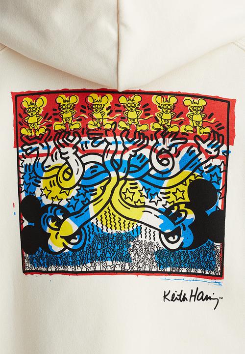 H&M - Keith Haring X H&M:  Printed hoodie - white,multi