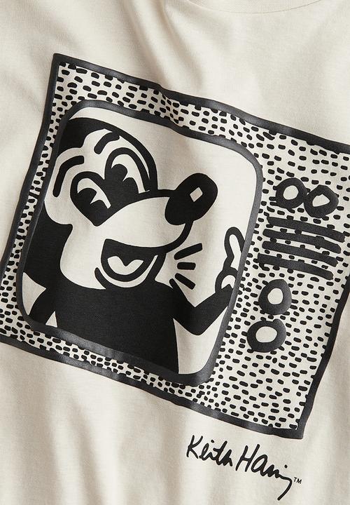 H&M - Keith Haring X H&M:  Oversized print-motif t-shirt - white,multi 