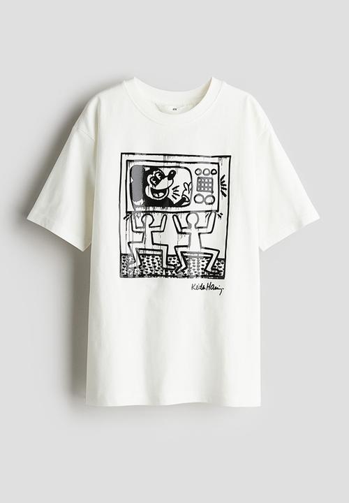 H&M - Keith Haring X H&M:  Printed t-shirt - white,multi