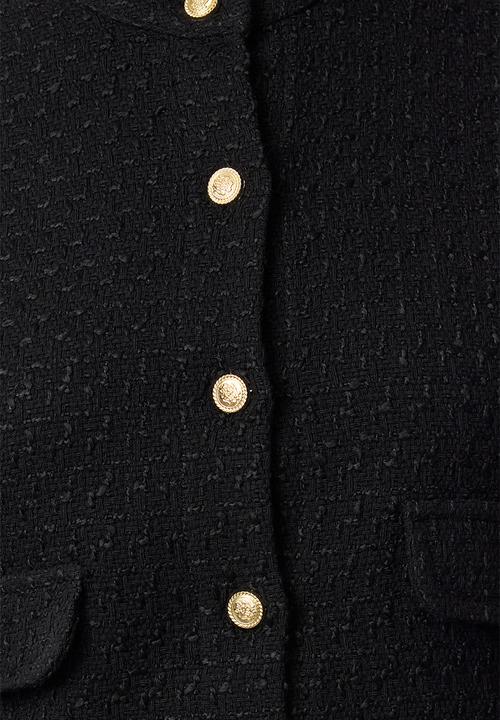 Trendyol - Tweed Pattern Regular Fit  Pattern Waistcoat - Black
