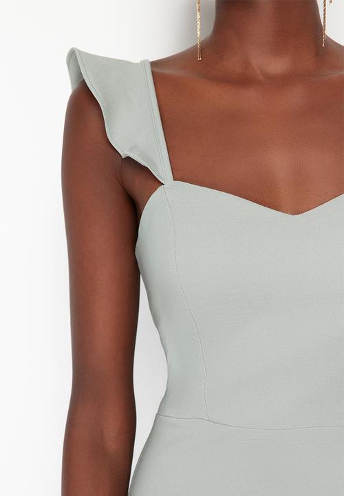 Trendyol - Fitted Flounce Dress - Mint